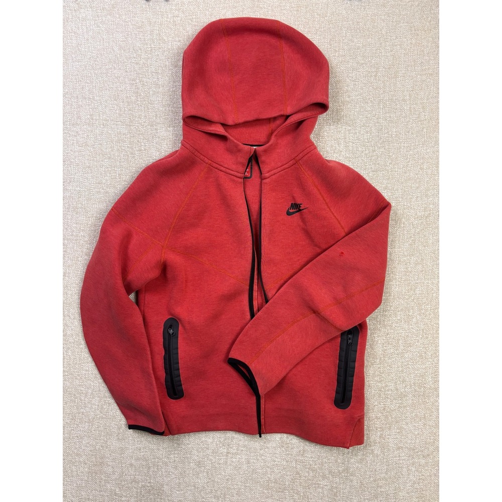 Nike Kids Tech Fleece Full Zip Hoodie Red Heather XL 2657